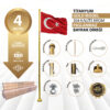4 Metre İnox 304 Kalite Paslanmaz Krom Çelik Titanyum Gold Bayrak Direği
